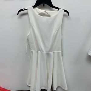 Lulus Skater Backless Dress - White / Sz Small